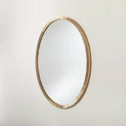 Pleated Brass Round Wall Mirror Antique Finish - Hearth & Hand™ With Magnolia -Hearth & Hand with Magnolia GUEST 21f87b95 da41 4a45 8b4c 8d6994eeb4d0