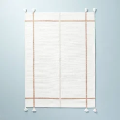Bold Cross Stripes Tassel Rug Cream/Tan - Hearth & Hand™ With Magnolia -Hearth & Hand with Magnolia GUEST 3630ef84 b701 4a81 b546 9f6450d0c0e1