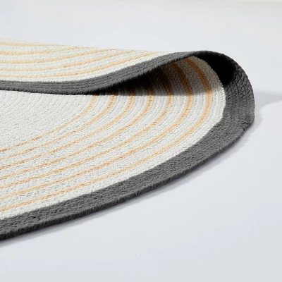 Round Border Stripe Braided Area Rug Neutral - Hearth & Hand™ With Magnolia 3 Round Border Stripe Braided Area Rug Neutral - Hearth & Hand™ With Magnolia - Image 3