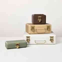 5" Small Metal Box Set With Brass Hardware Brown - Hearth & Hand™ With Magnolia -Hearth & Hand with Magnolia GUEST 6df7a57d 3e25 4fad 8684 ad431b2274ec