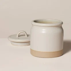 Dry Goods Stoneware Crock Canister Warm Gray/Clay - Hearth & Hand™ With Magnolia -Hearth & Hand with Magnolia GUEST 783827b2 e2af 4d5b acc8 84432284eebb