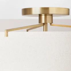 Fabric Shade Semi-Flush Mount Ceiling Light Brass/Oatmeal - Hearth & Hand™ With Magnolia: Modern Iron Body, ETL Listed 6 Fabric Shade Semi-Flush Mount Ceiling Light Brass/Oatmeal - Hearth & Hand™ With Magnolia: Modern Iron Body, ETL Listed -Hearth & Hand with Magnolia GUEST 8416ad65 8c12 4e0c b6a2 34980eba16d8