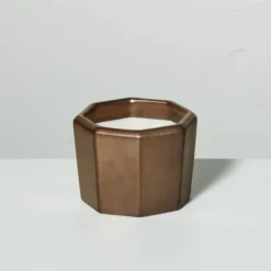 Octagonal Ceramic Cashmere & Suede Fall Jar Candle Metallic Bronze - Hearth & Hand™ With Magnolia -Hearth & Hand with Magnolia GUEST 8d3191e0 b160 4eec bea1 9822c9fa9e34