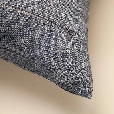 26"x26" Linen Blend Decorative Euro Throw Pillow Blue - Hearth & Hand™ With Magnolia 3 26"x26" Linen Blend Decorative Euro Throw Pillow Blue - Hearth & Hand™ With Magnolia - Image 3