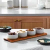 Wood Paddle With 4 Speckled Stoneware Bowls - Hearth & Hand™ With Magnolia