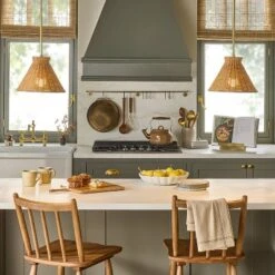 Brass With Rattan Shade Pendant Light - Hearth & Hand™ With Magnolia