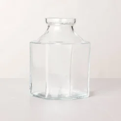 Octagonal Clear Glass Bottle Vase - Hearth & Hand™ With Magnolia -Hearth & Hand with Magnolia GUEST b77fda3b 4964 41c9 b258 a7f93f4b99c9