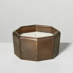 Octagonal Ceramic Cashmere & Suede Fall Jar Candle Metallic Bronze - Hearth & Hand™ With Magnolia -Hearth & Hand with Magnolia GUEST bb6f1e7c 11d2 4ed8 a084 2f6573d24c6b 2