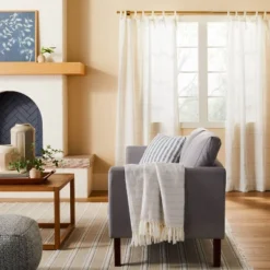 Subtle Grid Lines Curtain Panel - Hearth & Hand™ With Magnolia -Hearth & Hand with Magnolia GUEST bf2fbd5b cdb3 4bd2 9402 9ac8da014920