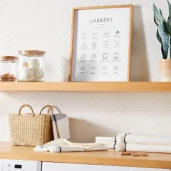 Hearth & Hand with Magnolia 35 16"x20" Laundry Care Infographic Framed Sign - Hearth & Hand™ With Magnolia