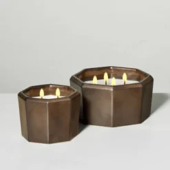 Octagonal Ceramic Cashmere & Suede Fall Jar Candle Metallic Bronze - Hearth & Hand™ With Magnolia -Hearth & Hand with Magnolia GUEST c2d76d0f 821b 4b02 b2fe 1a79665ccca4 2