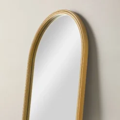 Arched 28"x70" Wood Framed Leaner Mirror Brass - Hearth & Hand™ With Magnolia -Hearth & Hand with Magnolia GUEST d84cf47d cec2 461f 980f 12c7ead7607d