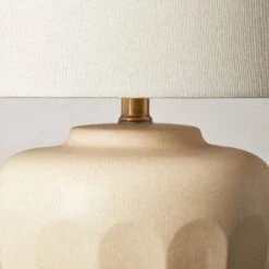 Faceted Ceramic Table Lamp Taupe/Cream (Includes LED Light Bulb) - Hearth & Hand™ With Magnolia -Hearth & Hand with Magnolia GUEST da8e631d bb1b 4505 abbc ceff25417c31