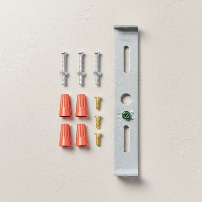 Fabric Shade Semi-Flush Mount Ceiling Light Brass/Oatmeal - Hearth & Hand™ With Magnolia: Modern Iron Body, ETL Listed 4 Fabric Shade Semi-Flush Mount Ceiling Light Brass/Oatmeal - Hearth & Hand™ With Magnolia: Modern Iron Body, ETL Listed - Image 4