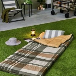 Adult Fall Plaid 40 Degree Sleeping Bag Green/Cream/Almond/Blue - Hearth & Hand™ With Magnolia