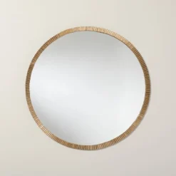 Pleated Brass Round Wall Mirror Antique Finish - Hearth & Hand™ With Magnolia -Hearth & Hand with Magnolia GUEST fc417e4d 9541 4850 afb2 0dbdf28b0a6d