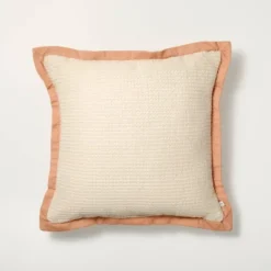 18"x18" Textured Woven Flange Detail Indoor/Outdoor Square Throw Pillow - Hearth & Hand™ With Magnolia -Hearth & Hand with Magnolia GUEST fecd2203 a8fc 40d5 9267 da7ffc5160c5